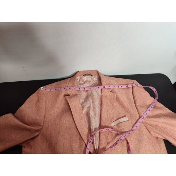 Alan Flusser Men's Linen Blend Peach Two Button Dress Blazer, XL - Picture 5 of 14